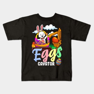 Funny Easter Bunny Egg Excavator Eggs Cavator Kids T-Shirt